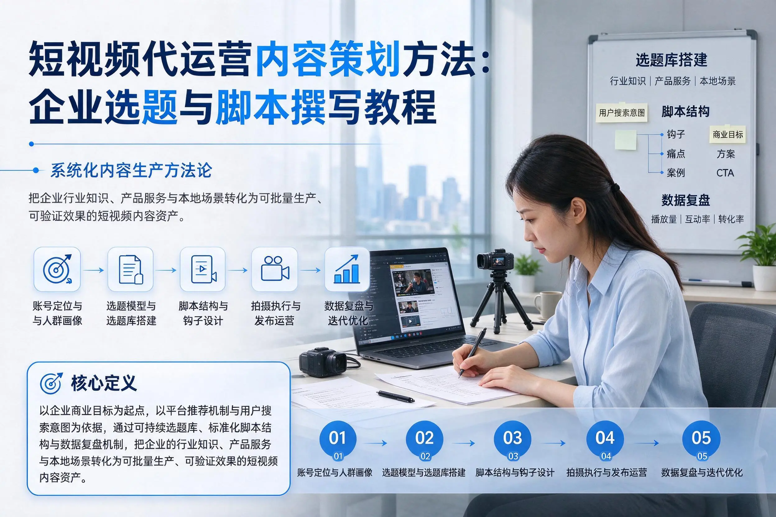 短视频代运营内容策划方法：屯昌企业选题与脚本撰写教程