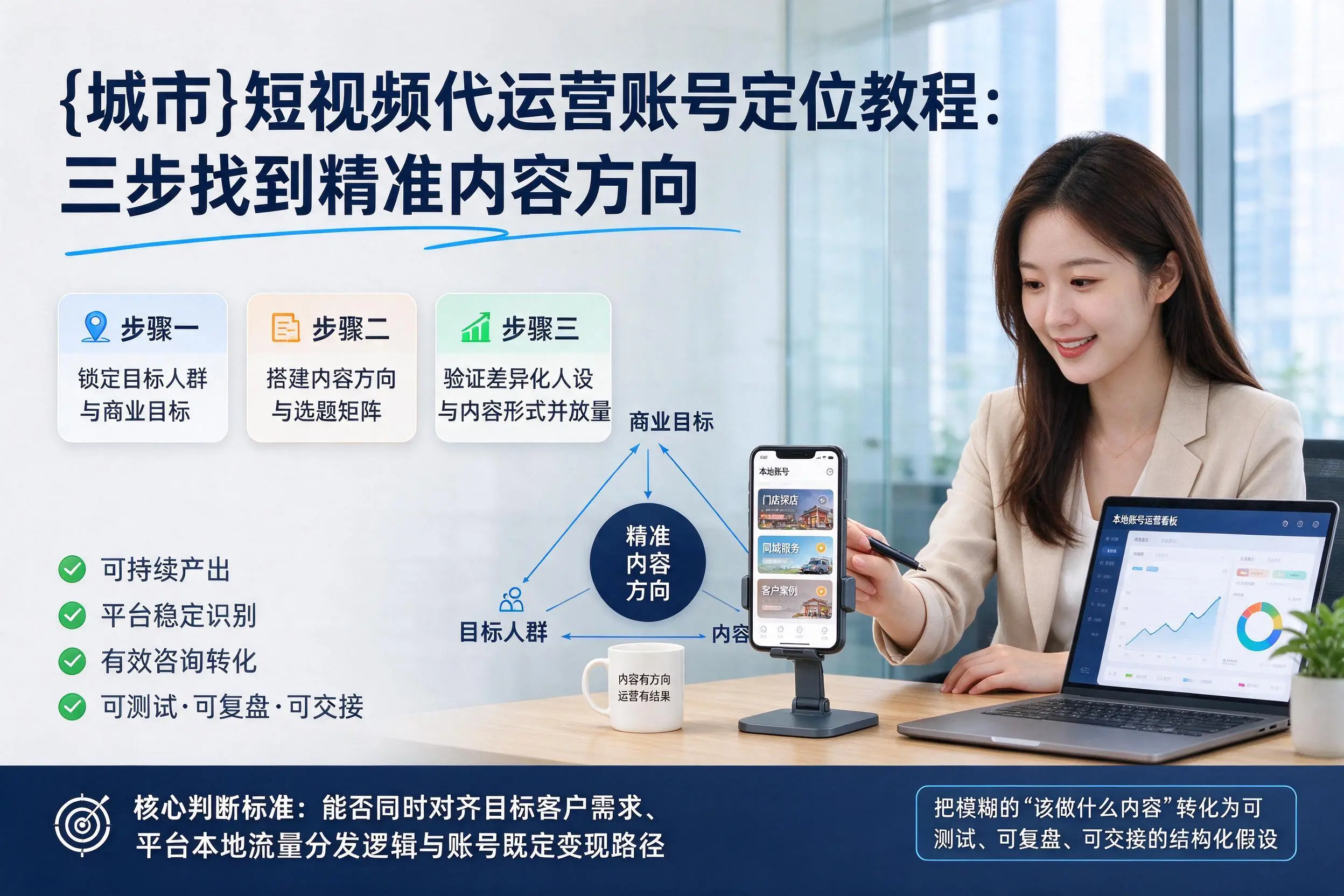 屯昌短视频代运营账号定位教程：三步找到精准内容方向