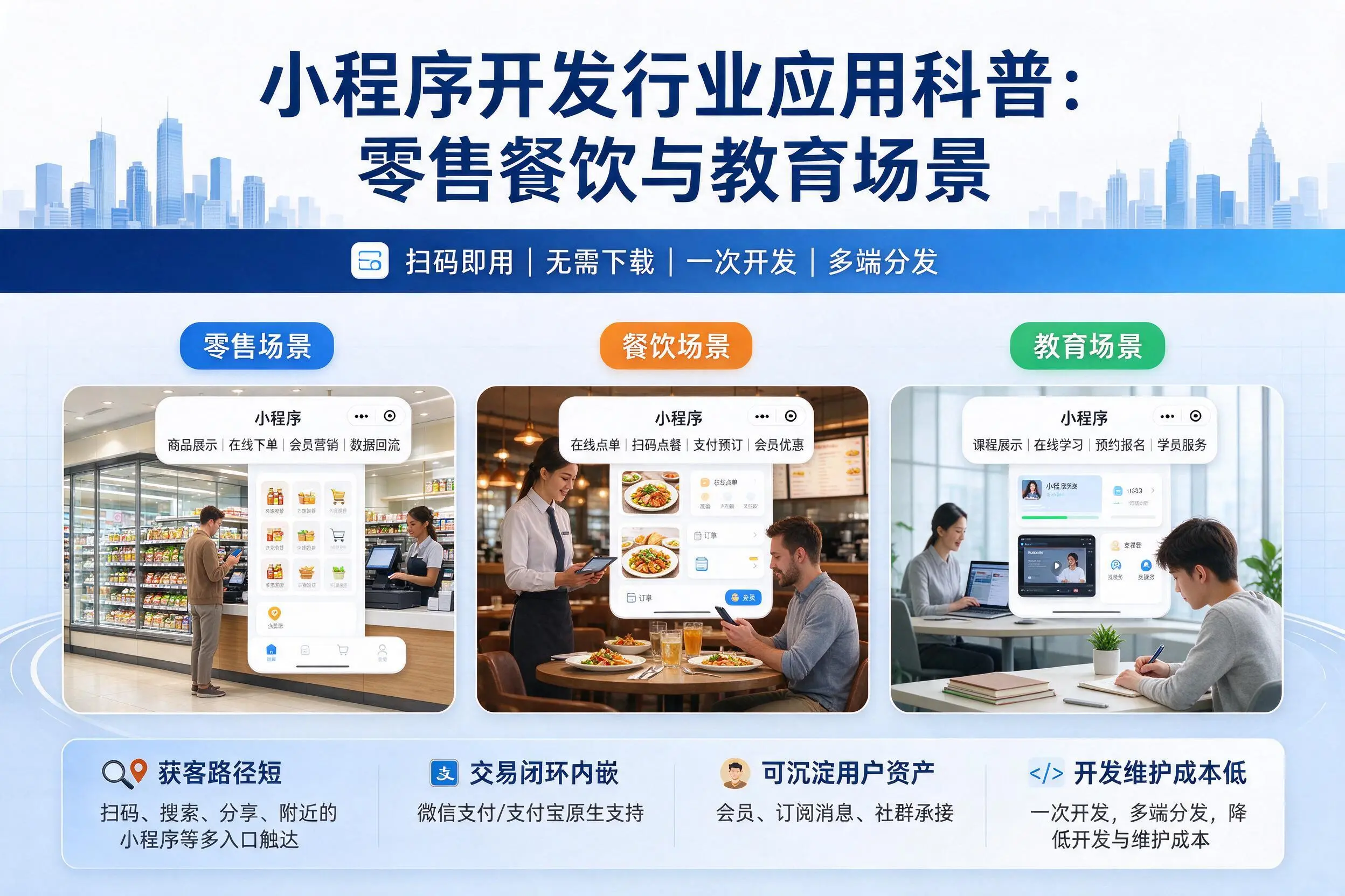 屯昌小程序开发行业应用科普：零售餐饮与教育场景