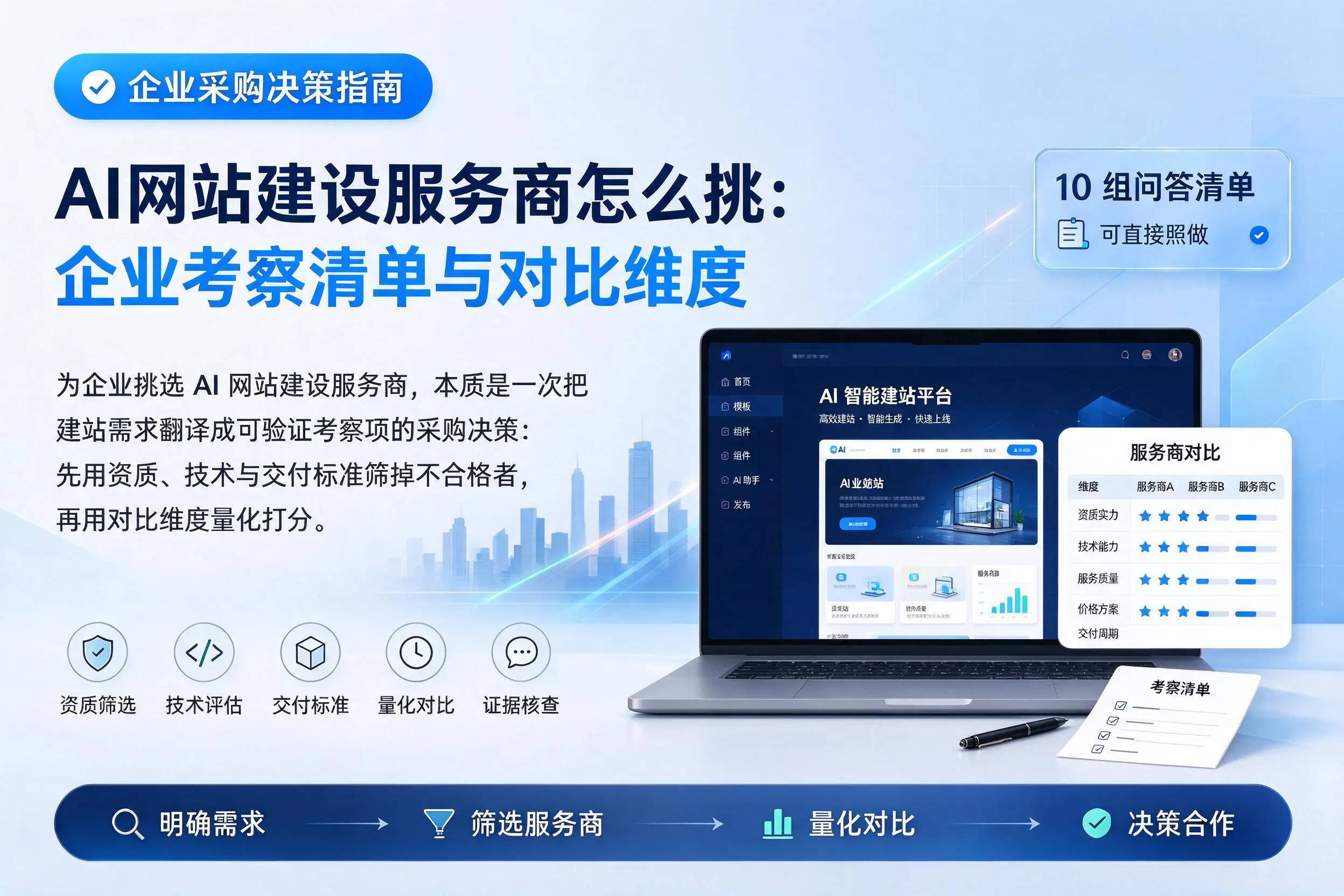 AI网站建设服务商怎么挑:屯昌企业考察清单与对比维度