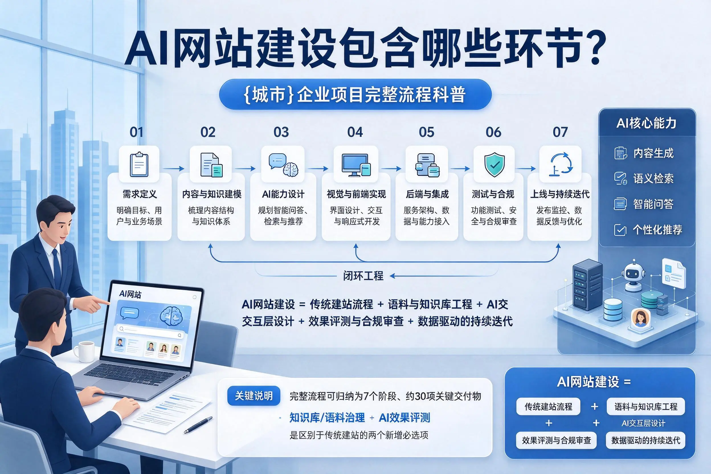 AI网站建设包含哪些环节？屯昌企业项目完整流程科普