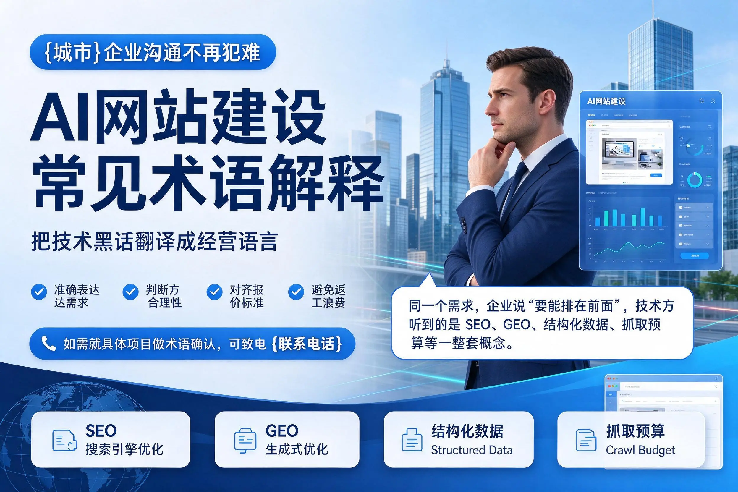 AI网站建设常见术语解释，屯昌企业沟通不再犯难